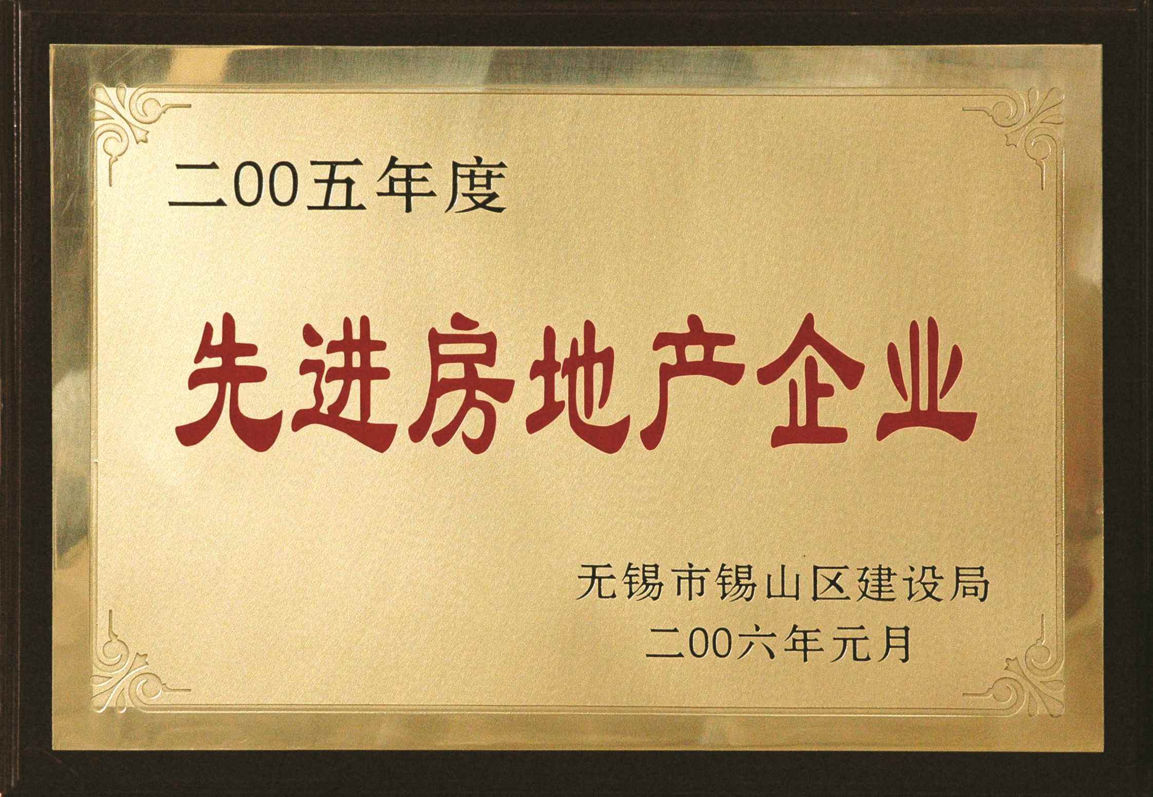 2005年錫山區先進房地產企業